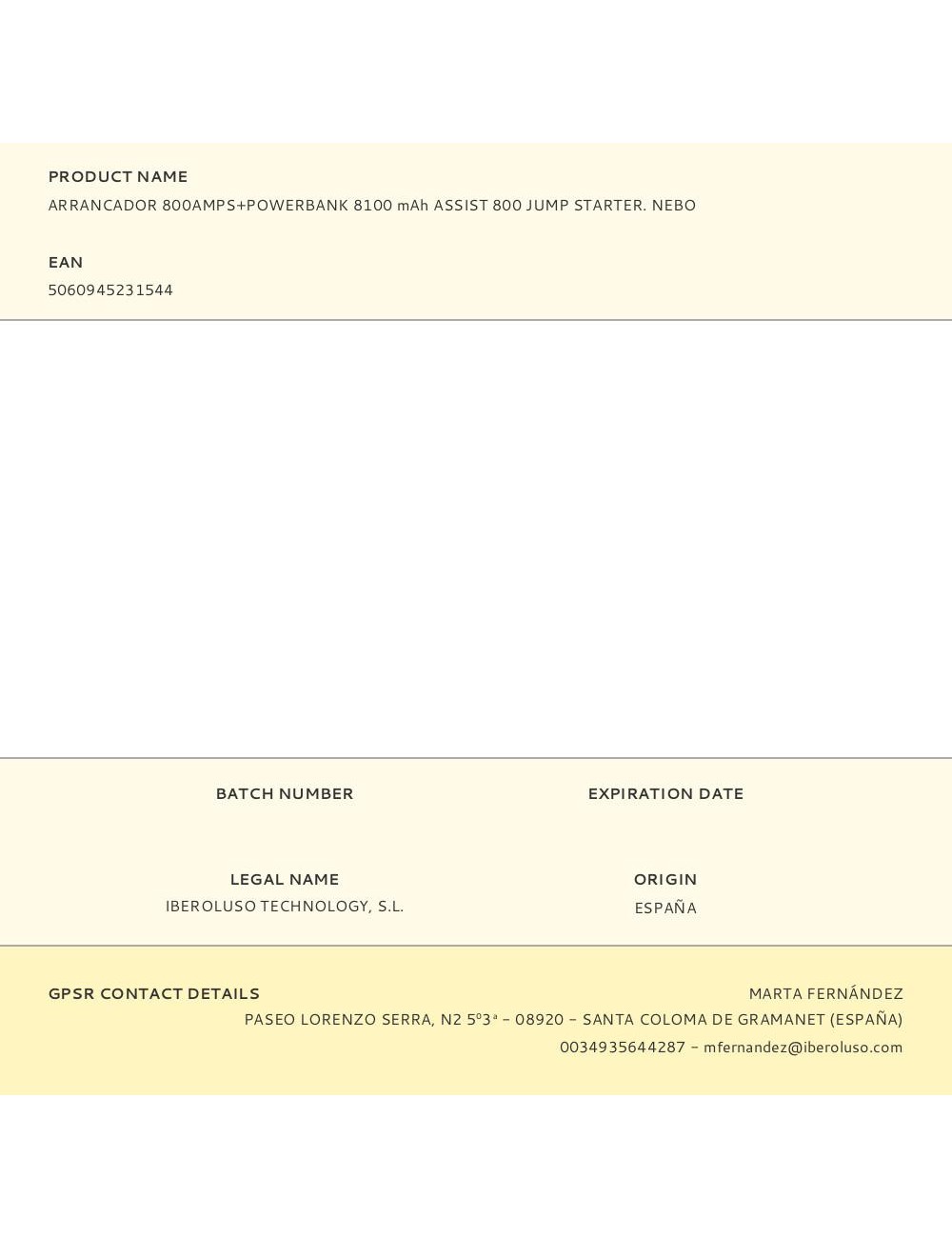 Arrancador 800amps+powerbank 8100 mah assist 800 jump starter. nebo