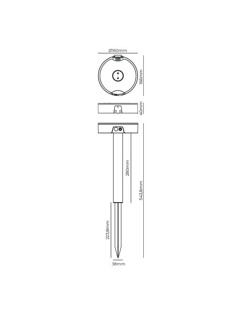 Aplique solar - estaca 4w 500 lm edm