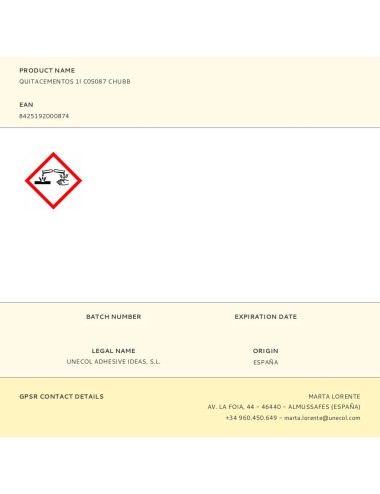 Quitacementos 1l c05087 chubb