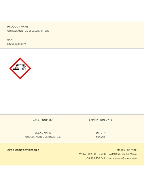 Quitacementos 1l c05087 chubb