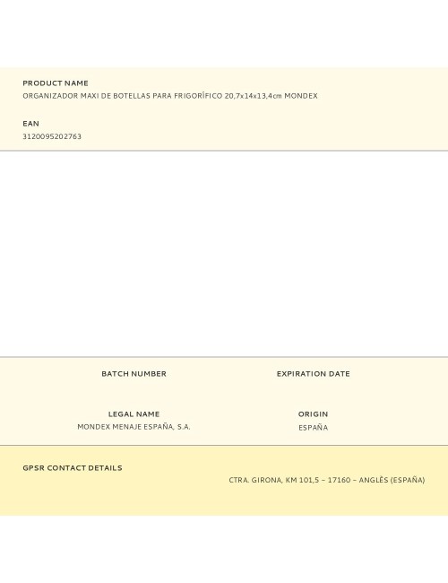 Organizador para frigorífico maxi de botellas 20,7 x 14 x 13,4 cm