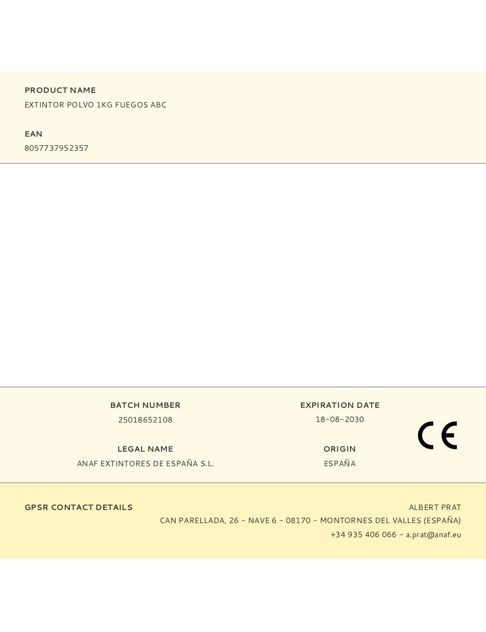 Extintor polvo 1kg fuegos abc