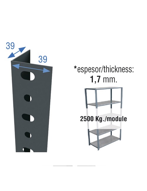 Perfil sclassic p/40 2000mm gris. simon rack