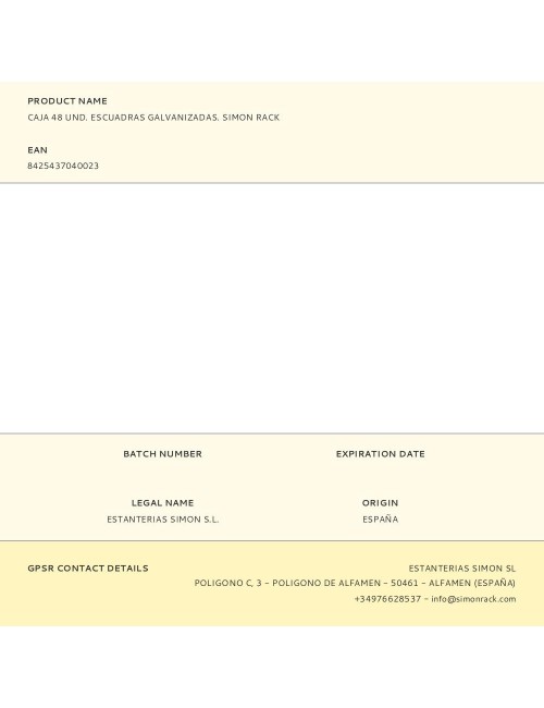 Caja 48 und. escuadras galvanizadas. simon rack