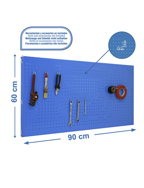 Panelclick 90x60 cm azul + 8 ganchos. simon rack