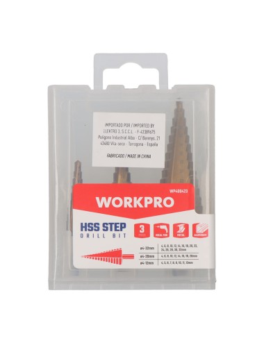 Broca escalonada, juego 3 piezas hss4241