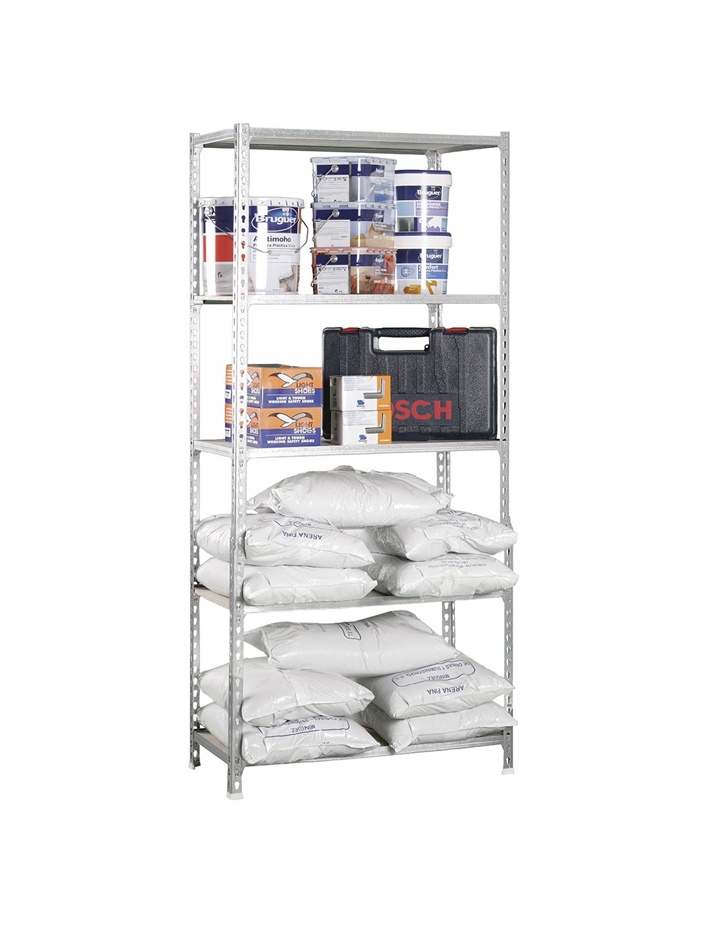 Estantería madera 167.4x71x31cm 5b galva/madera 75kg simon rack