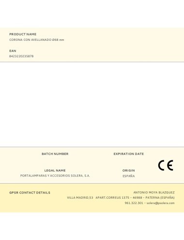 Corona con avellanado ø68 mm