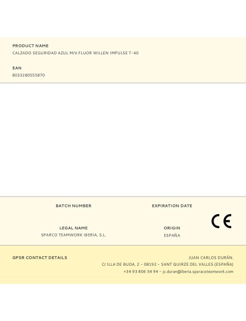 Calzado seguridad azul m/v.fluor willen impulse t-40