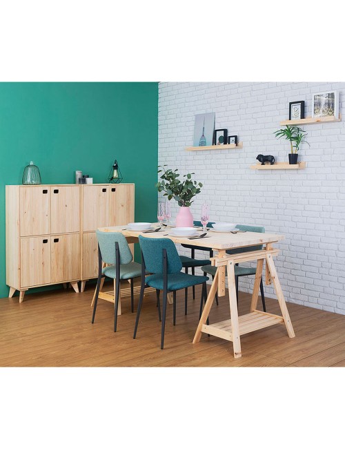 Tablero madera maciza de pino, 160x80x3cm astigarraga