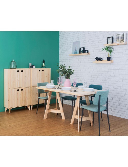 Tablero madera maciza de pino, 160x80x3cm astigarraga