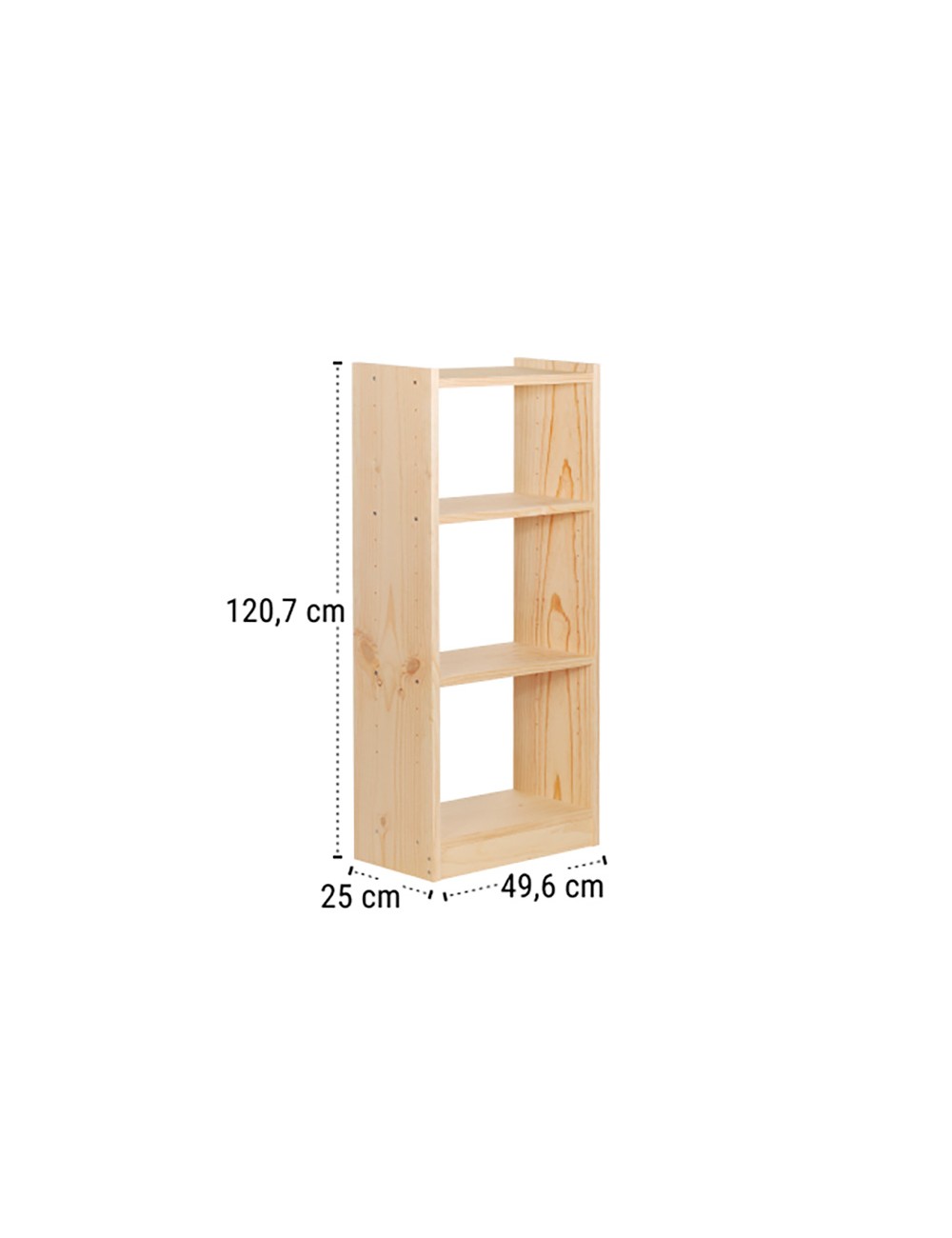 Estanteria gala 4 baldas madera de 49,6 x 25 x 120,7 cm