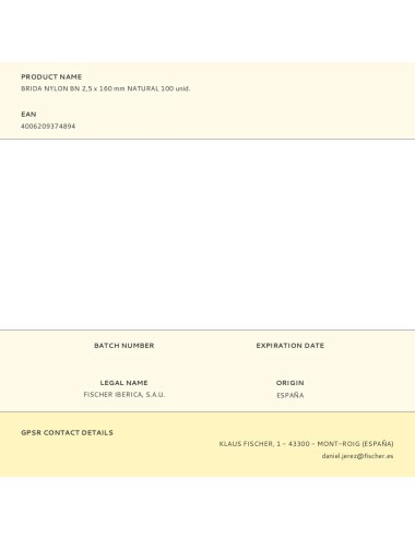 Brida nylon bn 2,5 x 160 mm natural 100 unid.