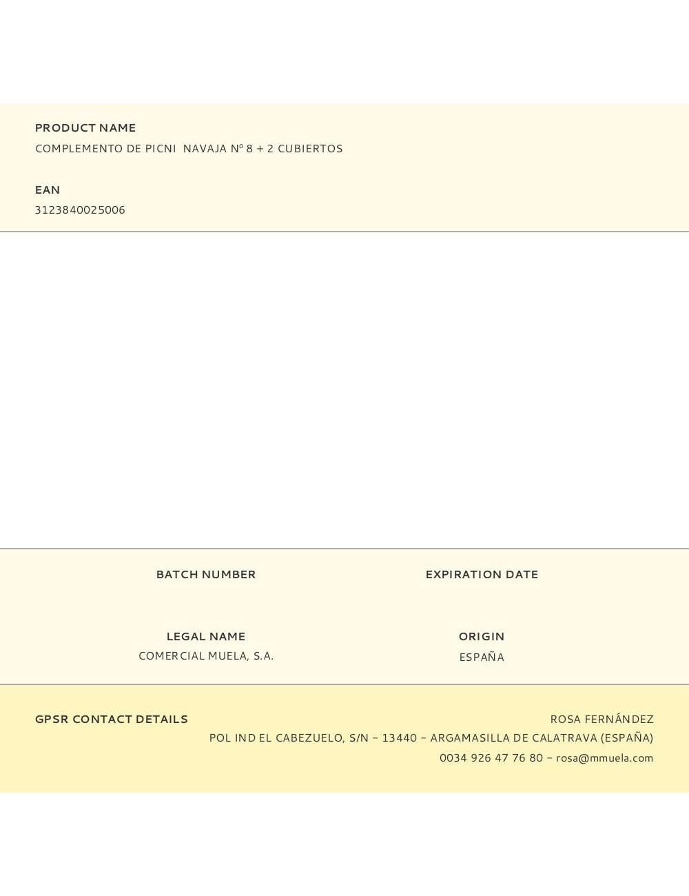 Complemento de picnic navaja n 8 + 2 cubiertos