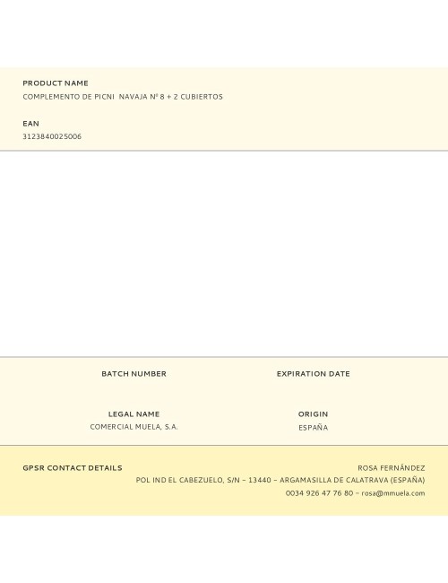 Complemento de picnic navaja n 8 + 2 cubiertos