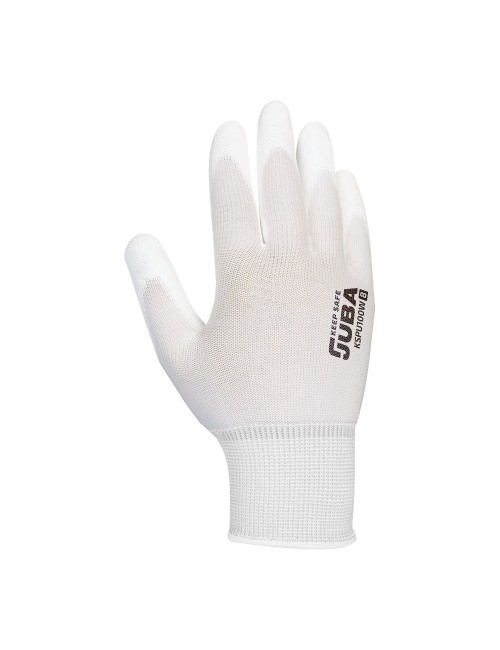 Guante poliéster con palma poliuretano, keep safe, blanco, t-09