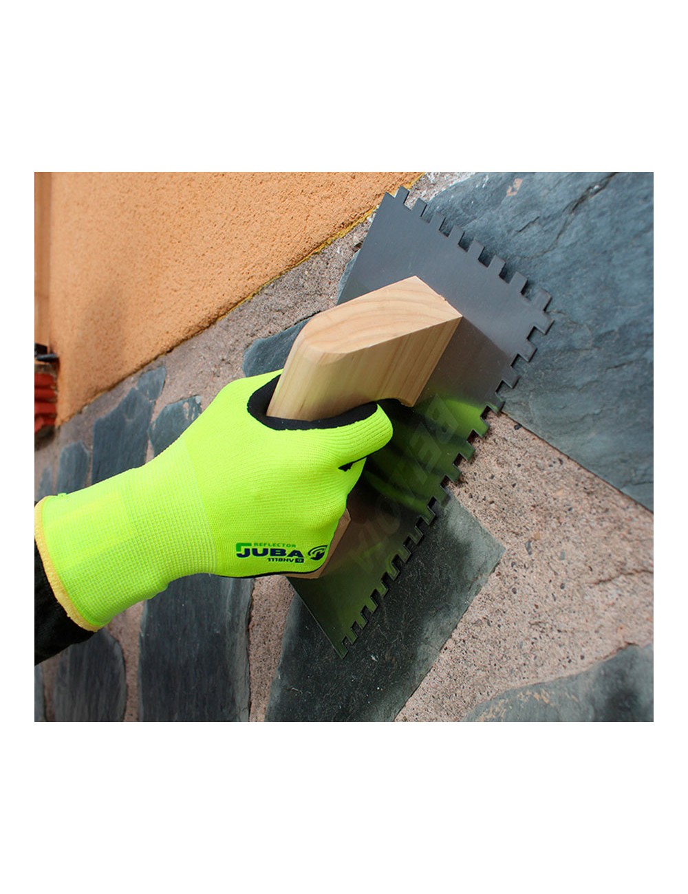 Guante poliéster / elastano palma nitrilo foam, alta visibilidad, táctil, t-11