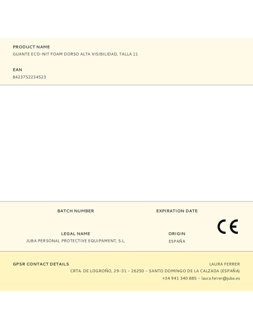 Guante poliéster / elastano palma nitrilo foam, alta visibilidad, táctil, t-11