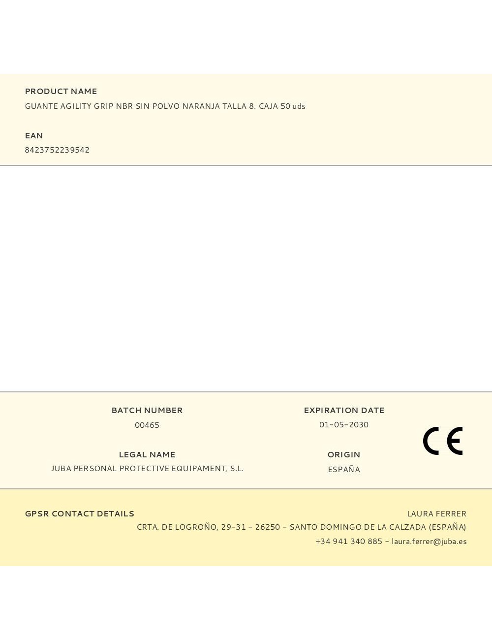 Guante nitrilo, sin polvo, desechable, diamantado, naranja, t-08, caja 50 uds