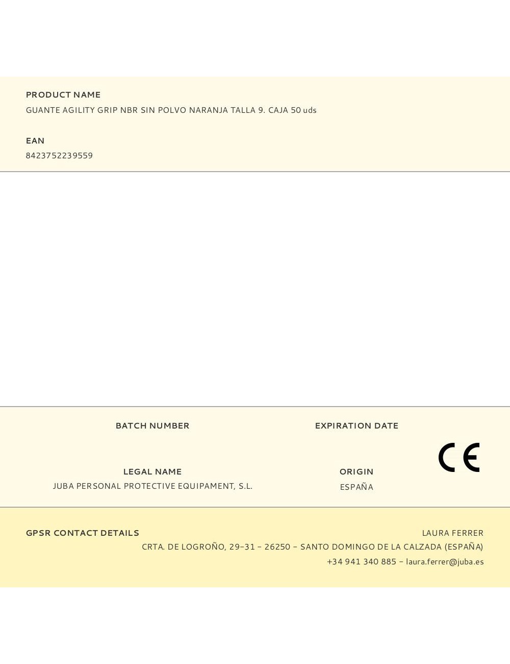 Guante nitrilo, sin polvo, desechable, diamantado, naranja, t-09, caja 50 uds