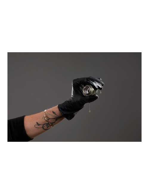 Guante nitrilo, sin polvo, desechable, diamantado, negro, t-07, caja 50 uds