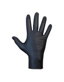 Guante nitrilo, sin polvo, desechable, diamantado, negro, t-08, caja 50 uds