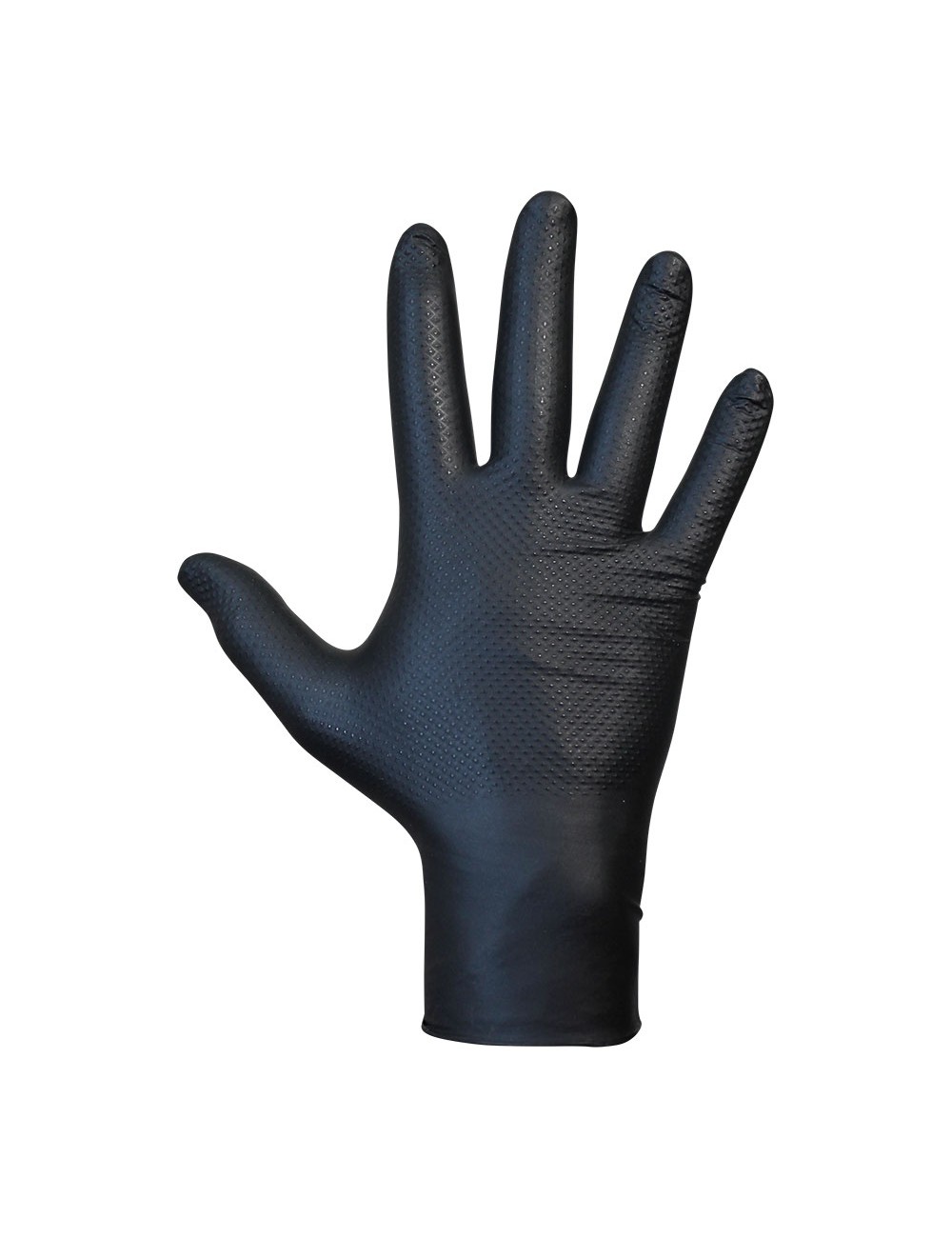 Guante nitrilo, sin polvo, desechable, diamantado, negro, t-08, caja 50 uds