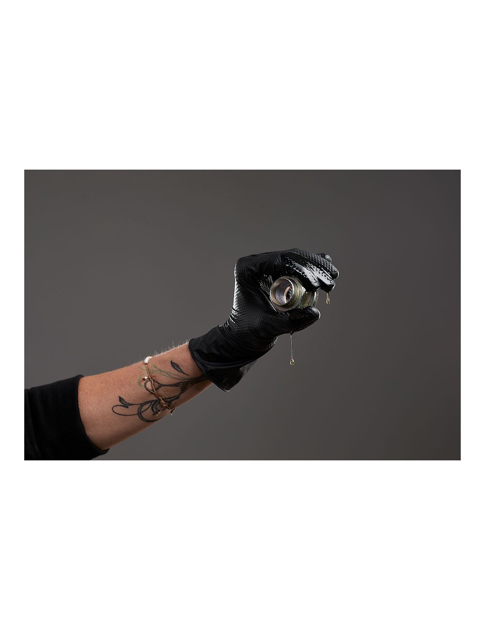 Guante nitrilo, sin polvo, desechable, diamantado, negro, t-09, caja 50 uds