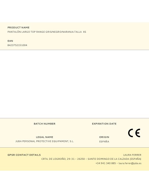 Pantalón largo top range gris/negro/naranja.talla xs