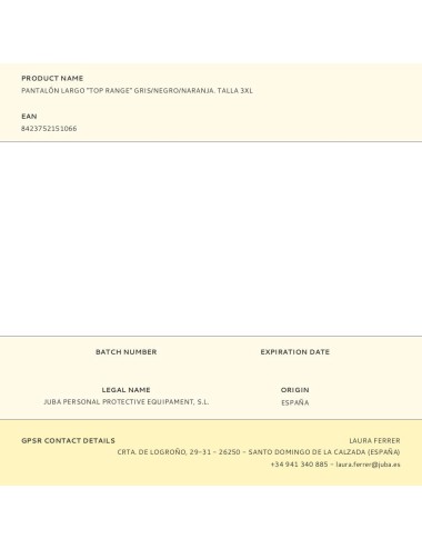 Pantalón largo "top range" gris/negro/naranja. talla 3xl