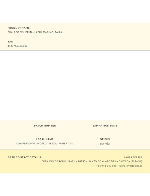 Chaleco fisherman, azul marino, talla l