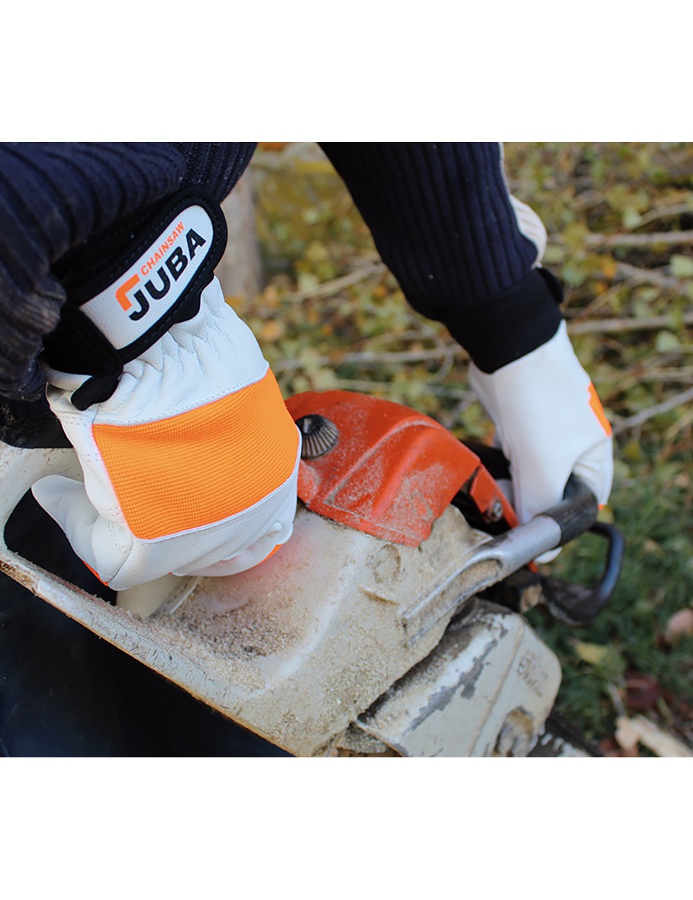 Guante piel reforzado para motosierra clase 1 t-09