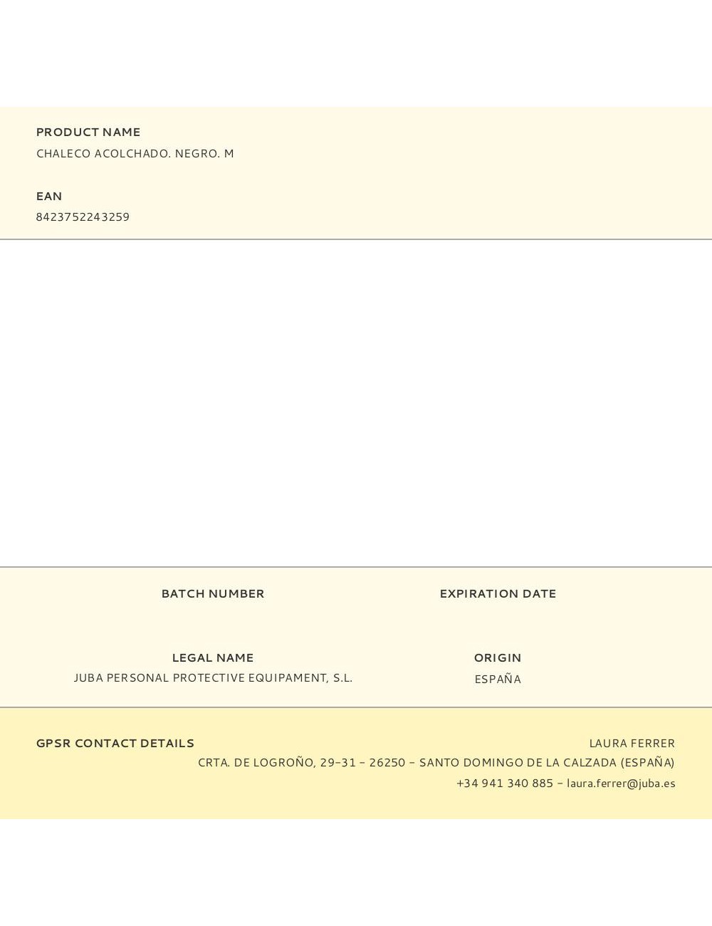 Chaleco acolchado. negro. m