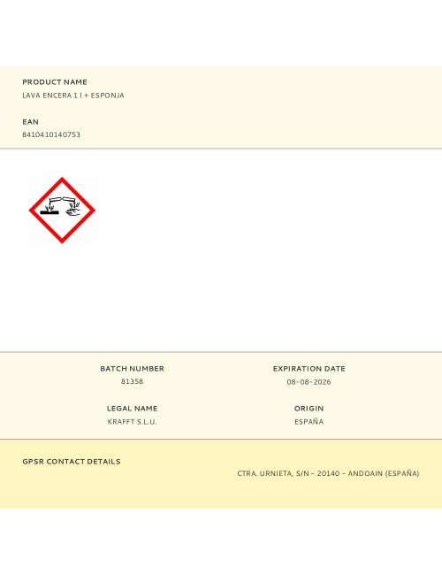 Lava encera 1 l + esponja