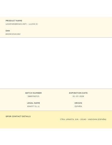 Lavaparabrisas anti - lluvia 5 l