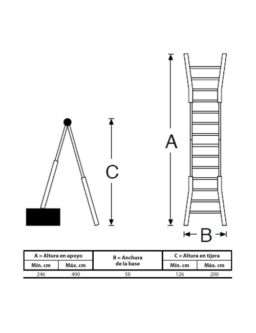 Escalera telescopica de acero 4+4 edm