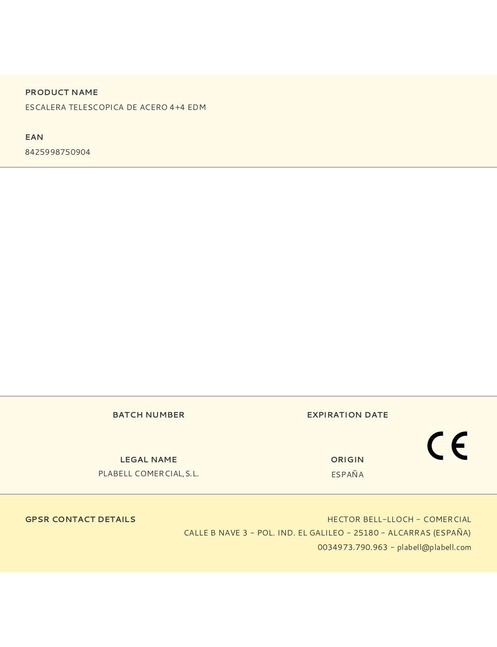 Escalera telescopica de acero 4+4 edm