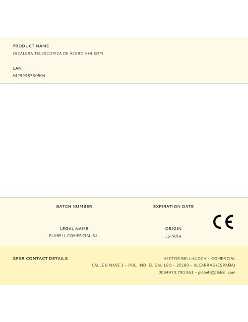Escalera telescopica de acero 4+4 edm