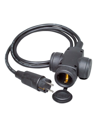 Triple aereo bipolar h07rn-f 3g1,5mm con clavija, 1,5m. kopp
