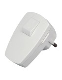Clavija 2p+t angular blanca con interruptor 3x1,5mm 16a. kopp