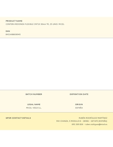 Contera redonda flexible cnt10 30mm tr, 25 unid. micel