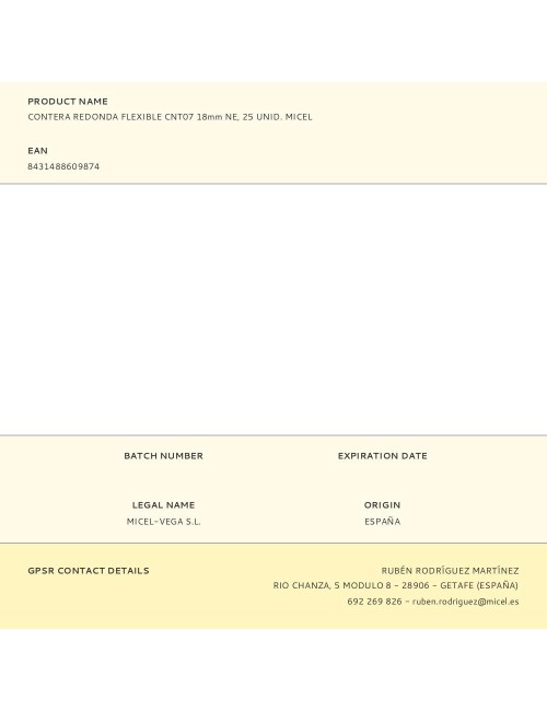 Contera redonda flexible cnt07 18mm ne, 25 unid. micel