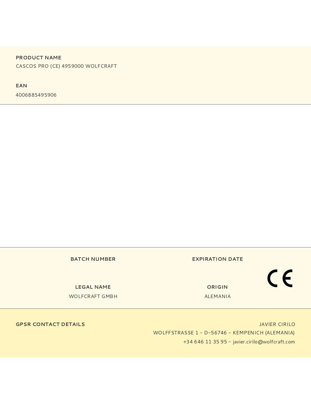 Cascos pro (ce) 4959000 wolfcraft