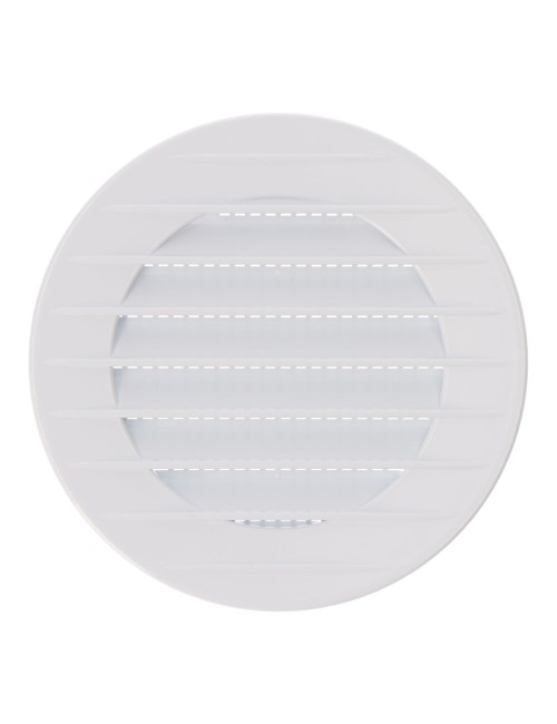 Rejilla ventilación redonda empotrable con mosquitera ø70mm abs blanca