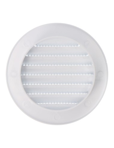 Rejilla ventilación redonda empotrable con mosquitera ø80mm abs blanca