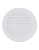 Rejilla ventilación redonda empotrable con mosquitera ø90mm abs blanca