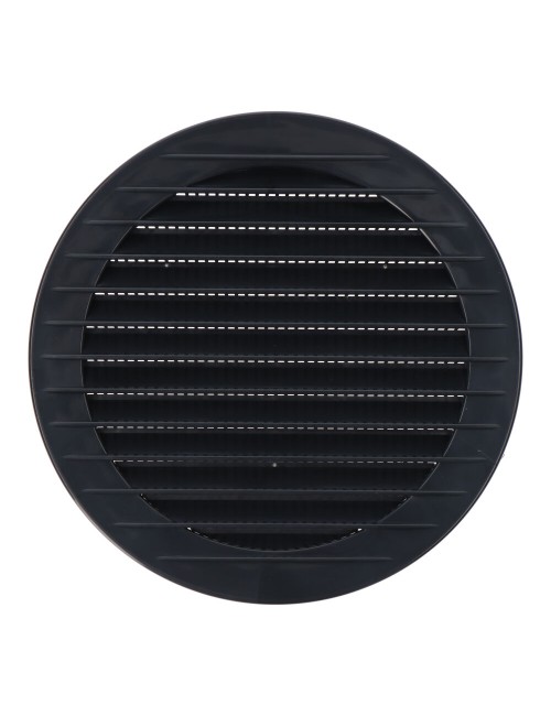 Rejilla ventilación redonda empotrable con mosquitera ø120mm abs gris antracita
