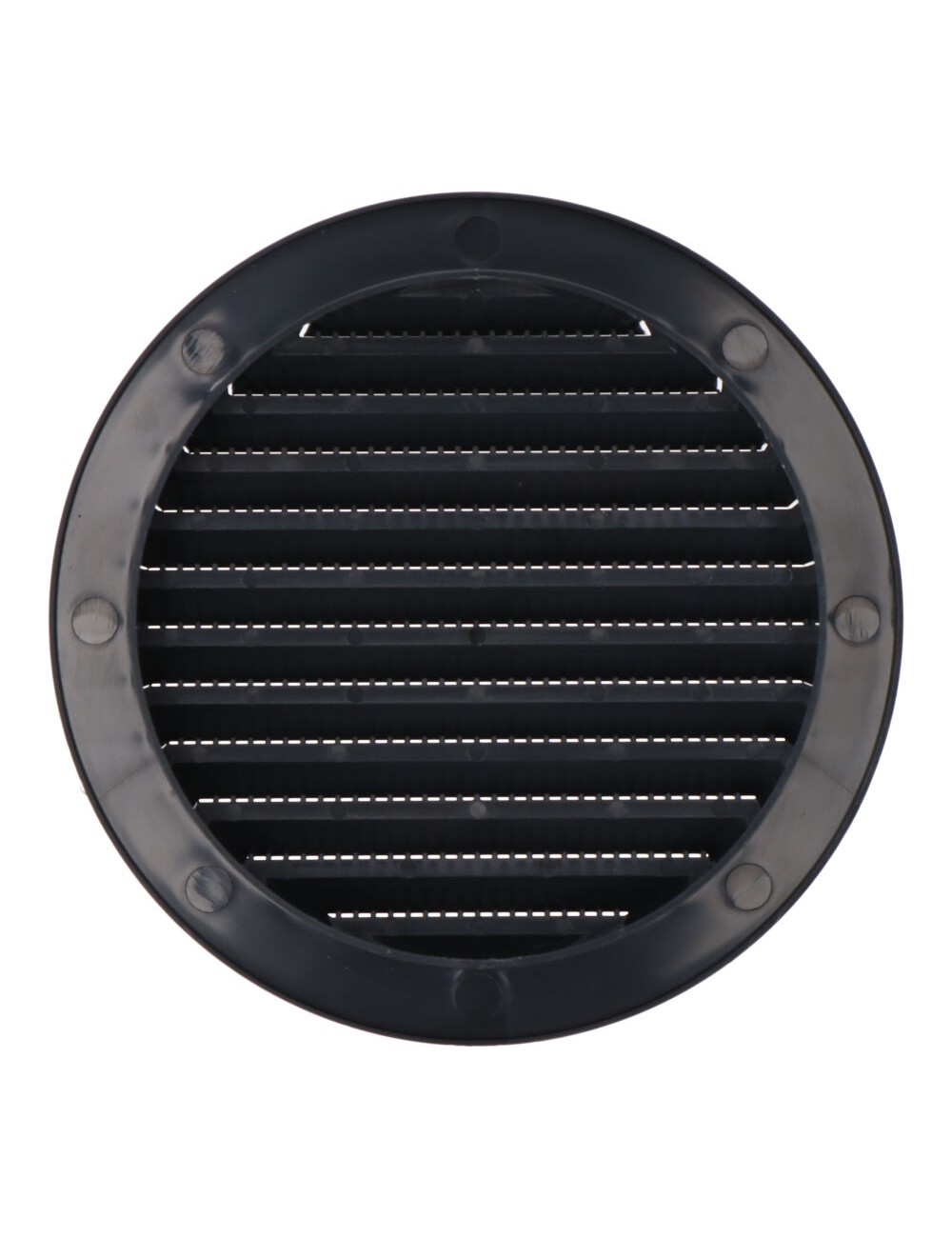 Rejilla ventilación redonda empotrable con mosquitera ø120mm abs gris antracita