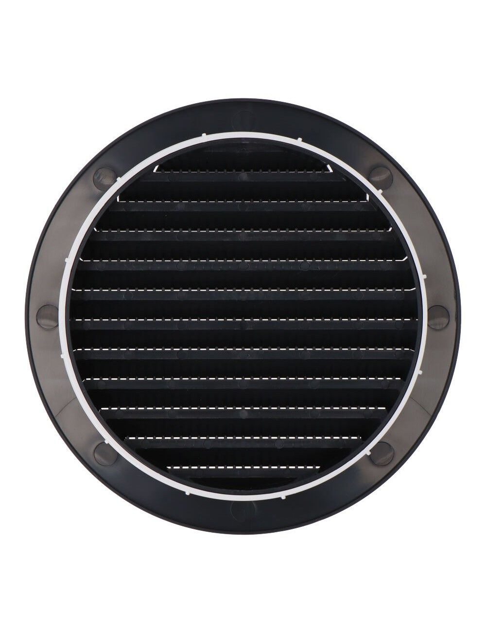 Rejilla ventilación redonda empotrable con mosquitera ø125mm abs gris antracita