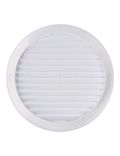 Rejilla ventilación redonda empotrable con mosquitera ø150mm abs blanca